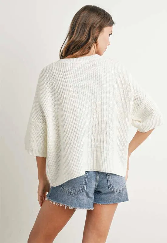 American Flag Sweater - Ivory Multi