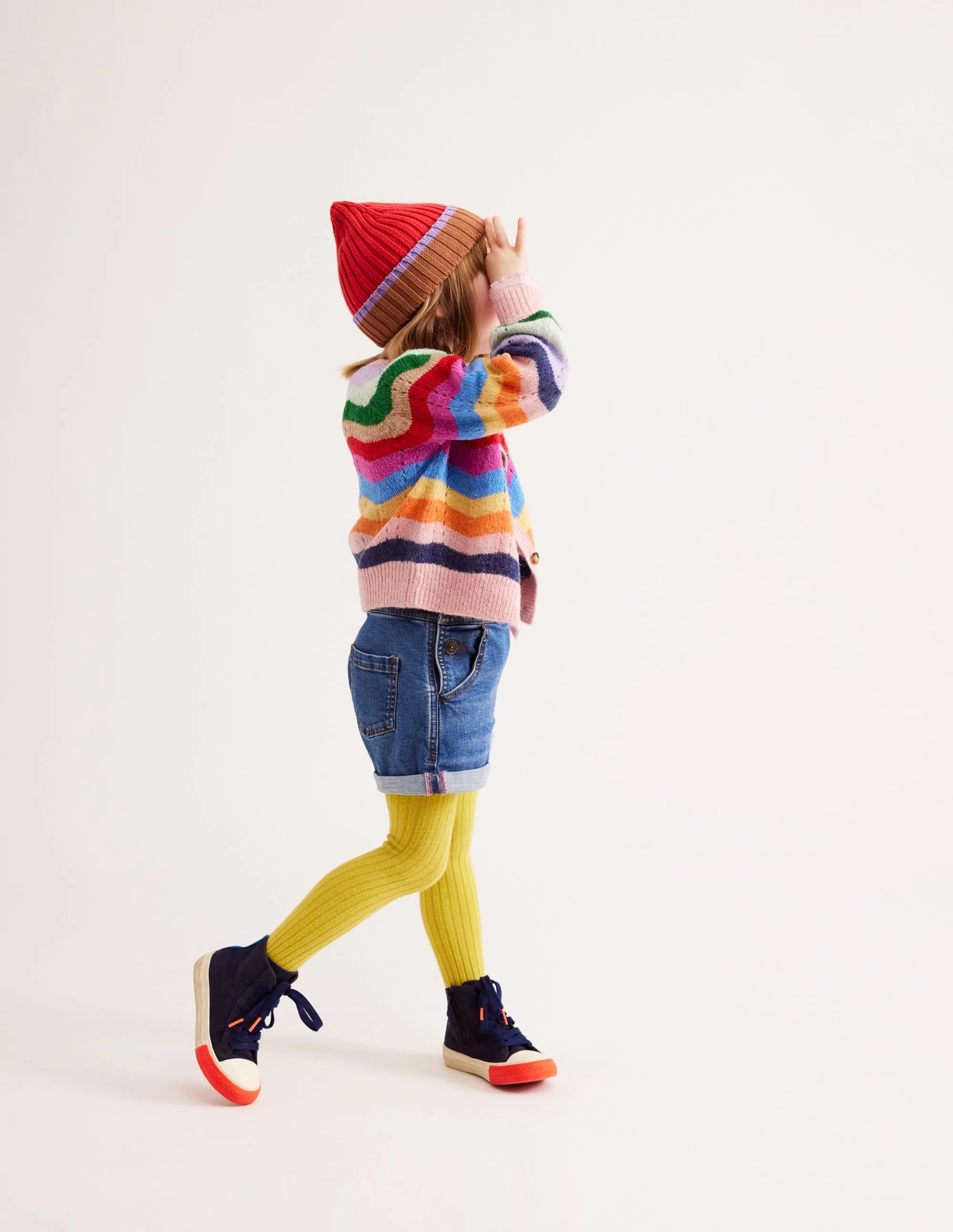 Blouson Wave Cardigan-Multi Rainbow