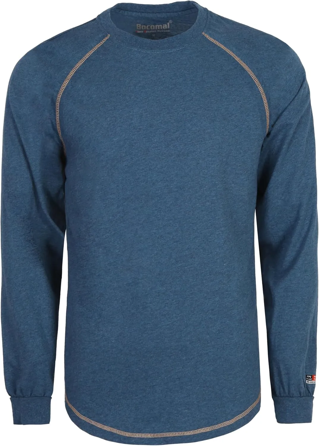 BOCOMAL FR Shirts for Summer 4oz EX Light Weight Flame Resistant Base Layer CAT1 Fire Retardant Crew Shirt