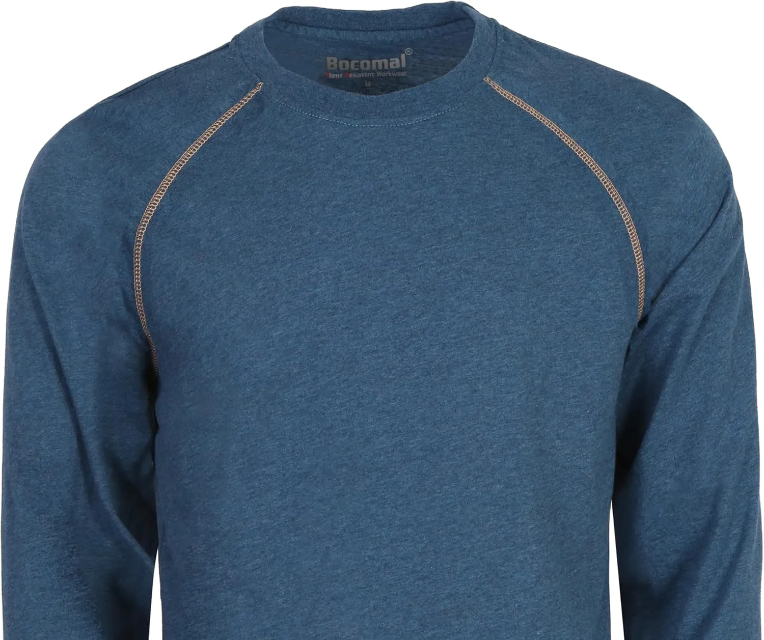 BOCOMAL FR Shirts for Summer 4oz EX Light Weight Flame Resistant Base Layer CAT1 Fire Retardant Crew Shirt