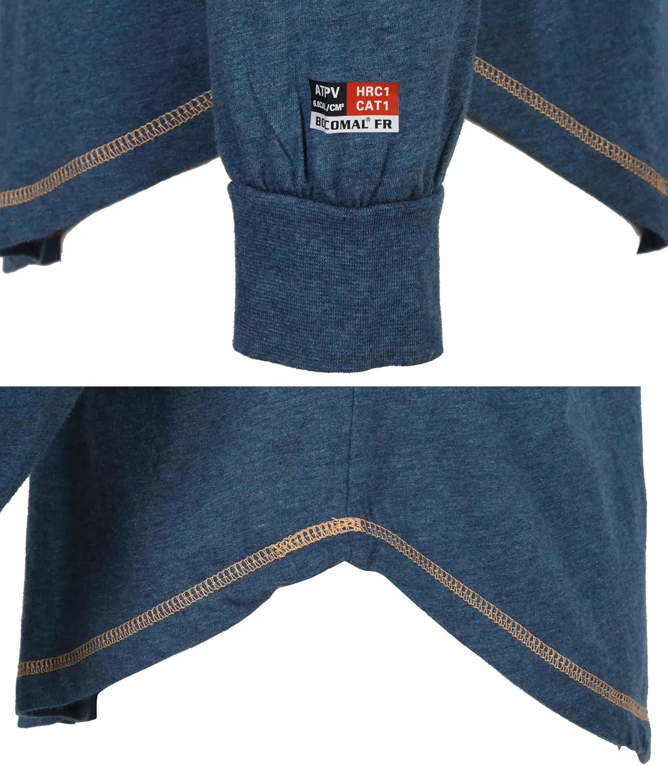 BOCOMAL FR Shirts for Summer 4oz EX Light Weight Flame Resistant Base Layer CAT1 Fire Retardant Crew Shirt