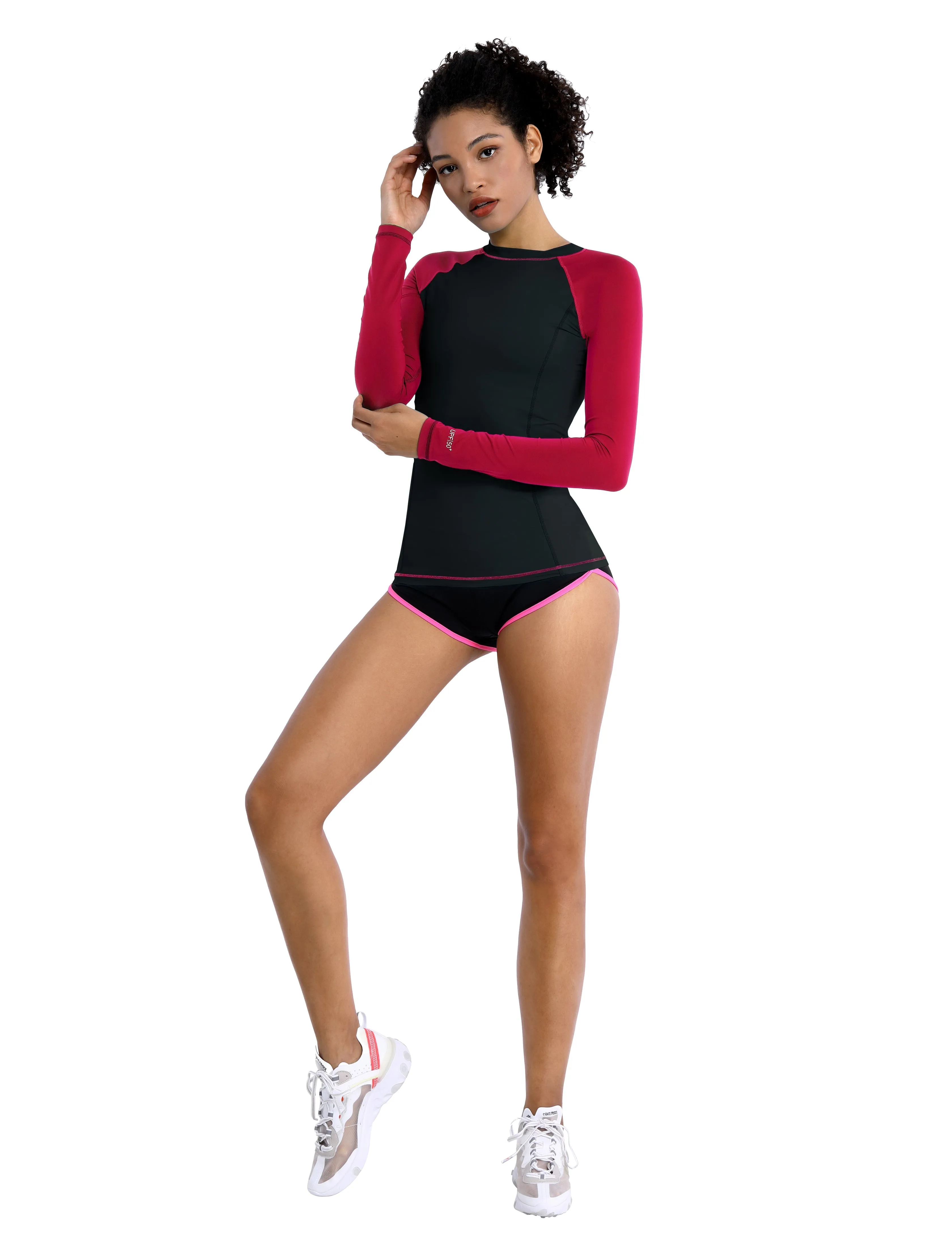 BUBBLELIME 84P/16S Long Sleeve Rashguard for Women Mix Color_Jogging