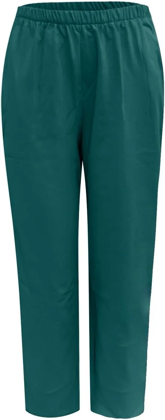 Capri Linen Pants for Women Summer Casual Wide Leg Pants Loose Fit Palazzo Pants Elastic Waist Cropped Trousers