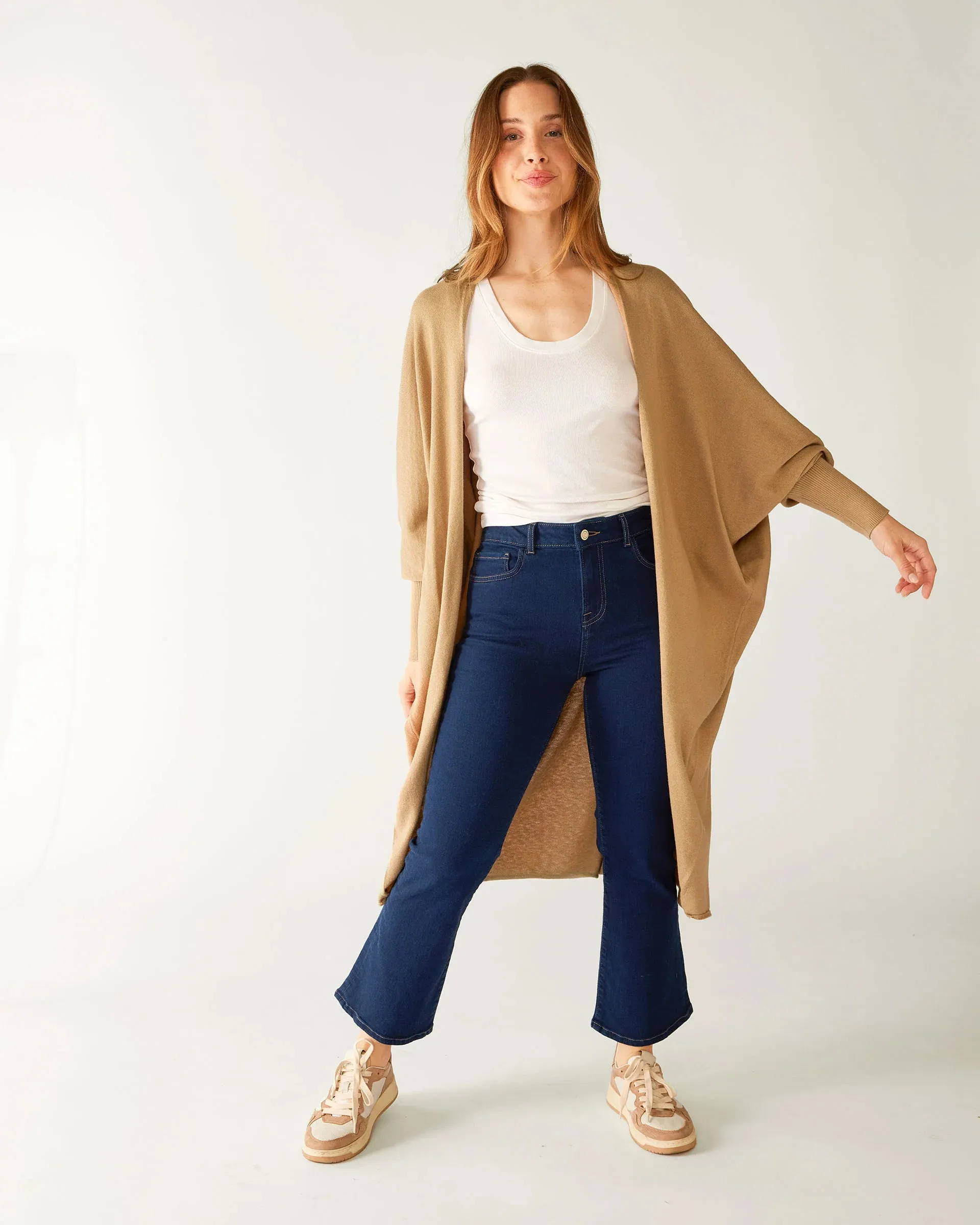 Chelsea Cotton Cashmere Kimono in Camel