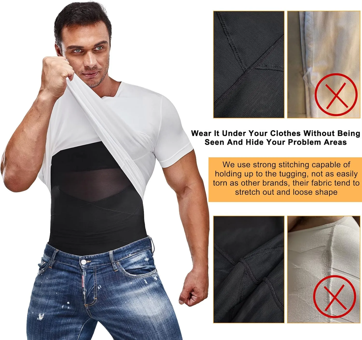 Compression Shirt for Men Slimming Undershirt Body Shaper Tank top for gynomastica Sleeveless Shapewear Vest Men