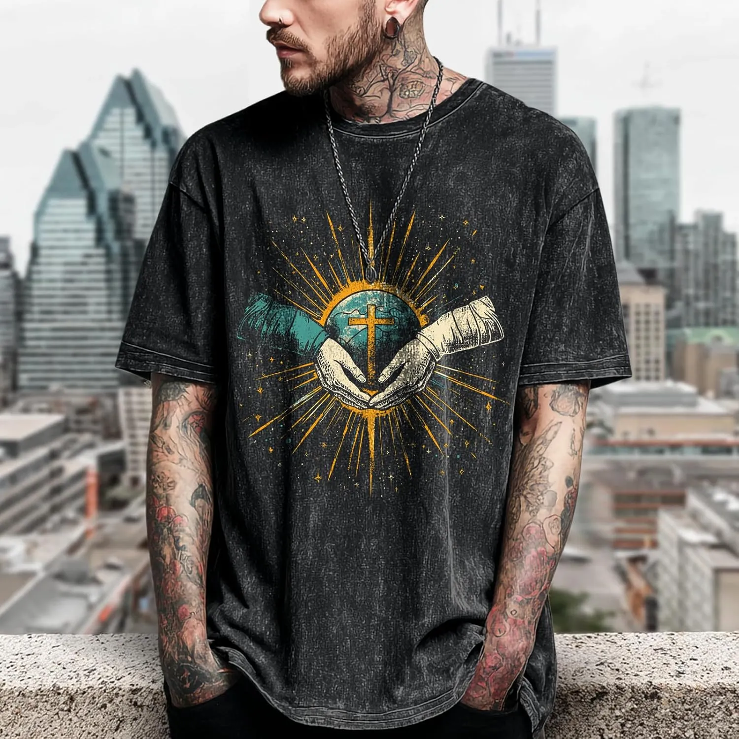 Cool T Shirts for Men Quick Dry Big and Tall Plus Size Short Sleeve Crewneck Funny Graphic Cotton Undershirt