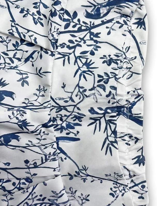 Costaric Floral 2 Piece Outfit for Women V Neck Batwing Sleeve Crop Shirt Top Flower Print Wide Leg Loose Pants Jumpsuit Set