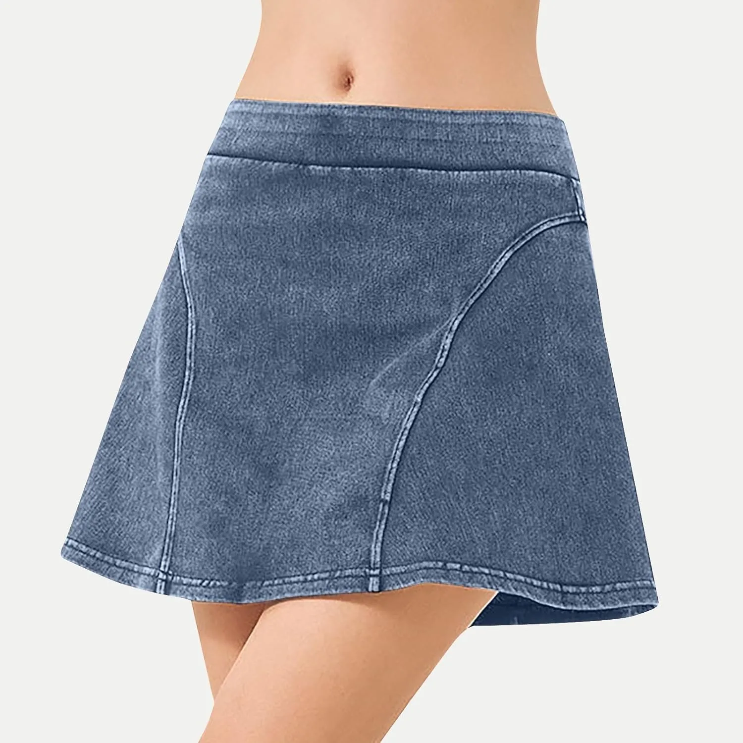 Cowgirl High Cut Thermal Track Athletic Skirts for Women Faux Denim Skirts Trousers Pants Shorts Women 2025