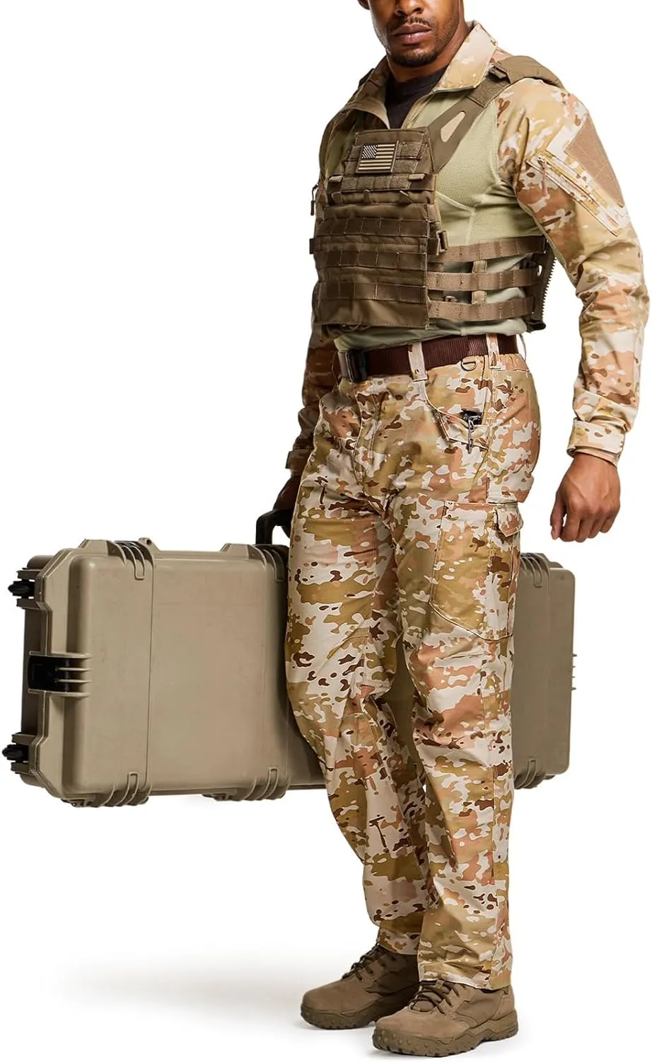 CQR Men's Combat Shirt Tactical 1/4 Zip Long Sleeve Military BDU Shirts Camo EDC Top with Pockets
