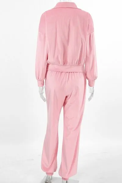 Cropped Sweatshirt and Jogger Set
