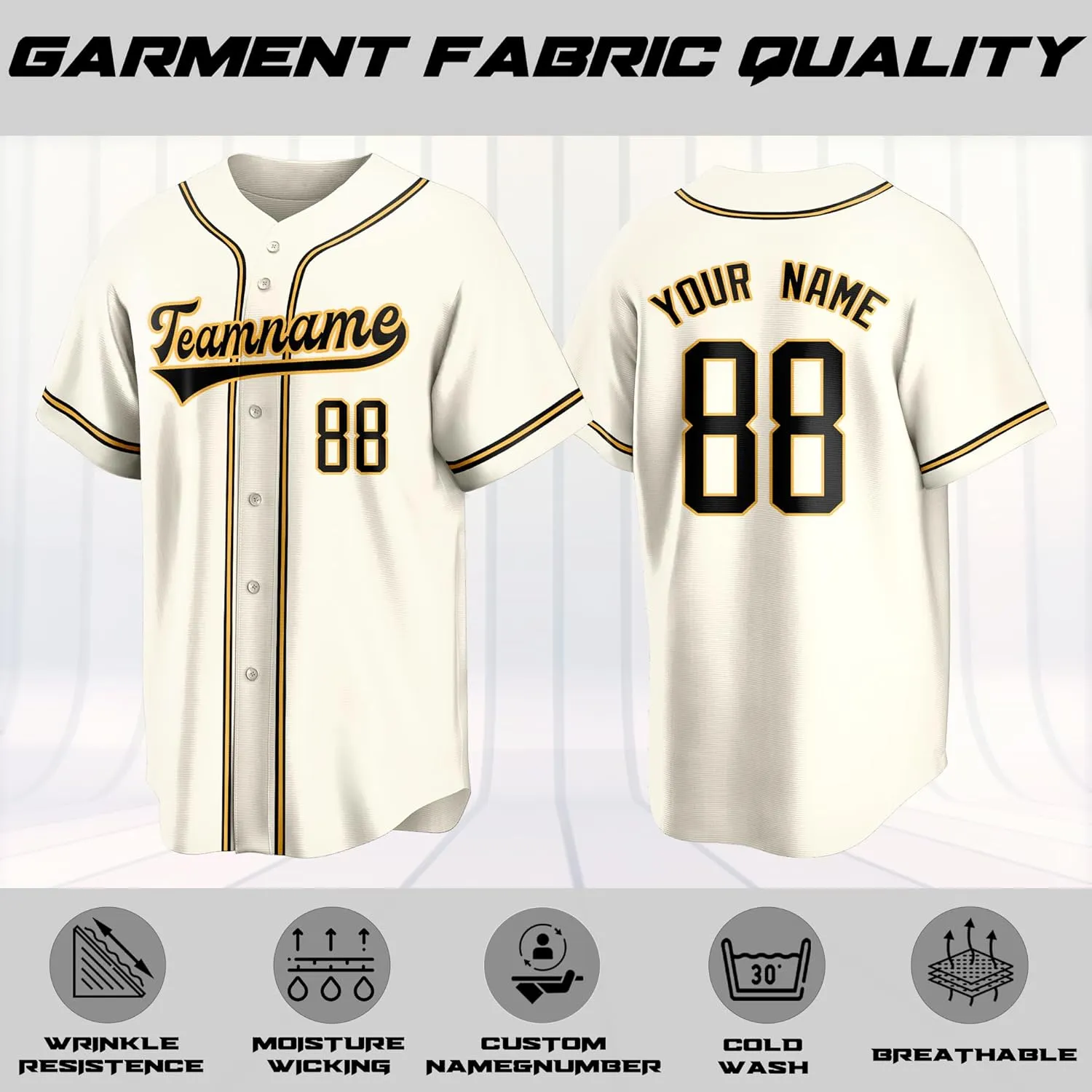 Custom Baseball Jersey Stitched Print Personalized Name Number Team Button Down Shirts Sports Uniform for Men Women Boys