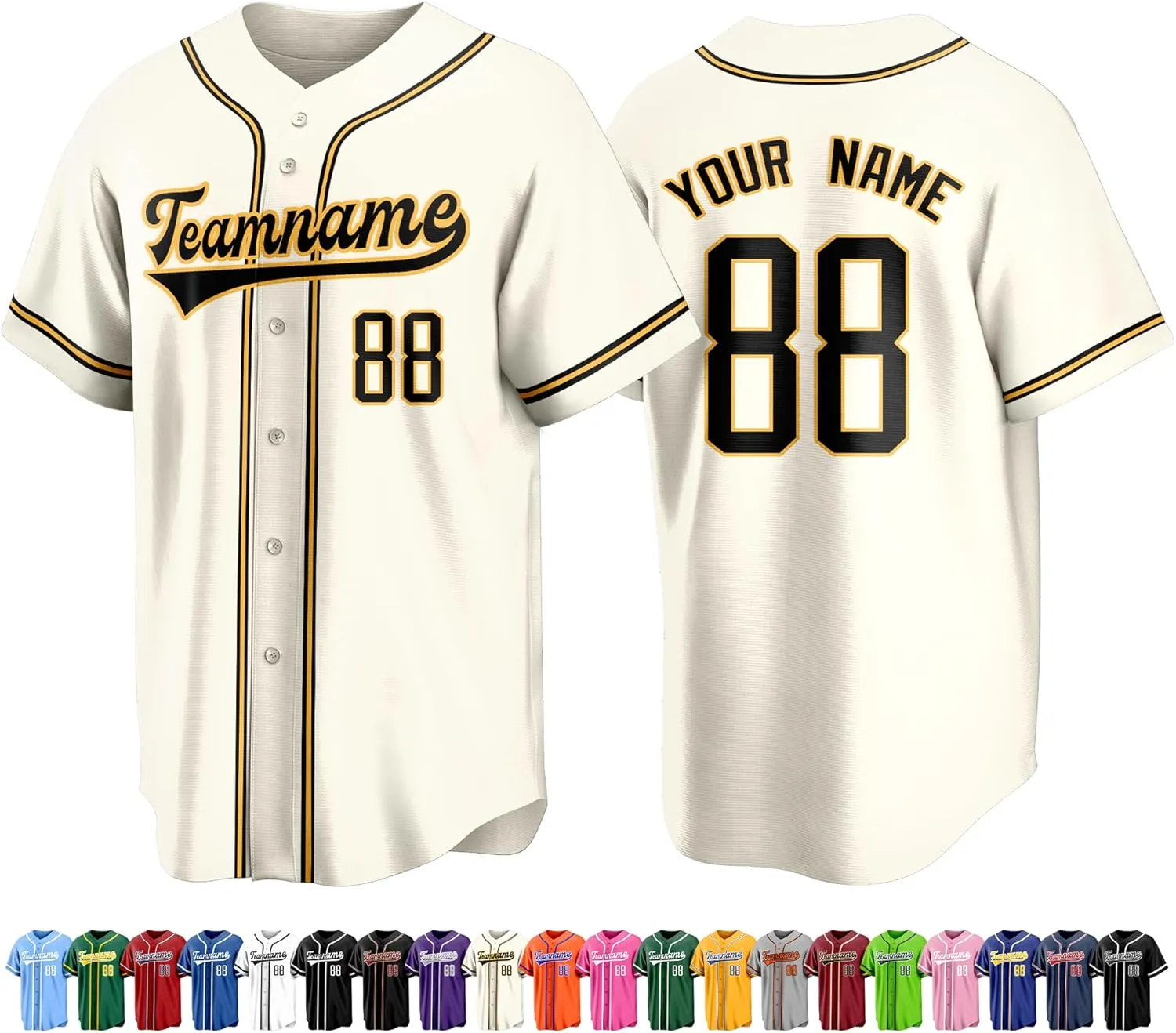 Custom Baseball Jersey Stitched Print Personalized Name Number Team Button Down Shirts Sports Uniform for Men Women Boys