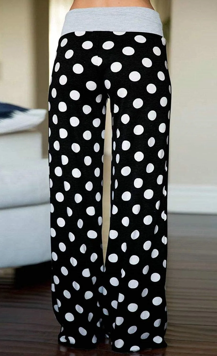 Elsofer Women's Pajama Lounge Pants Floral Print Comfy Casual Stretch Palazzo Drawstring Pj Bottoms Pants Wide Leg