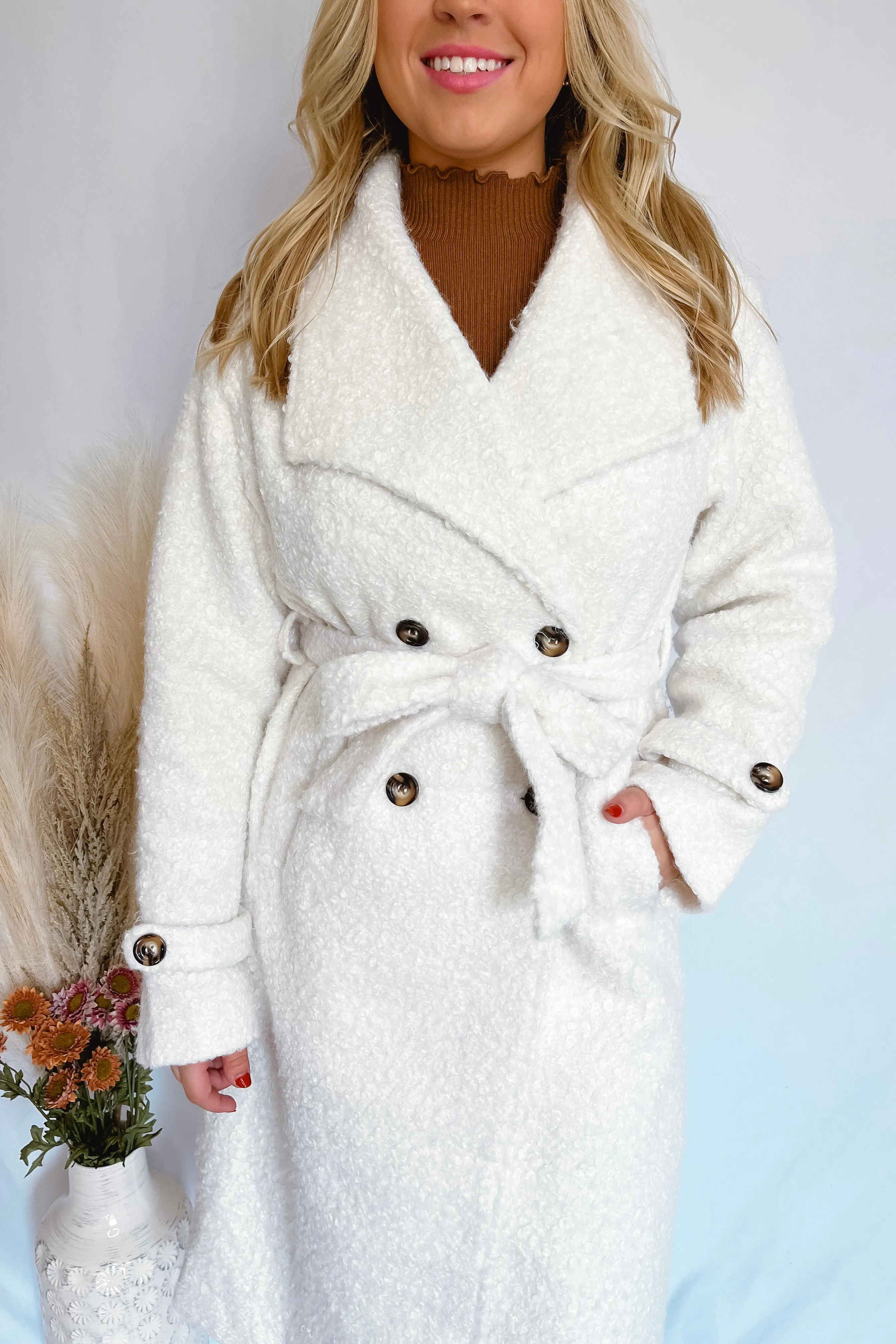 Escaping Winter Long Teddy Coat - Ivory