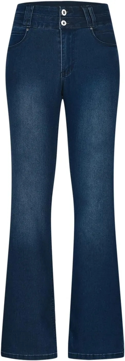 Flare Jeans for Women High Waist Stretch Bell Bottom Denim Leggings Slim Fit Straight Leg Trouser Fashion Casual Pant