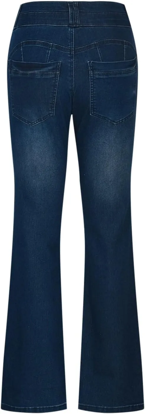 Flare Jeans for Women High Waist Stretch Bell Bottom Denim Leggings Slim Fit Straight Leg Trouser Fashion Casual Pant