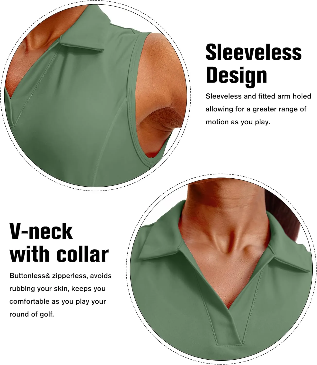 G Gradual Women's Sleeveless Golf Polo Shirts Tennis Quick Dry Collared Tank Tops V-Neck Polos for Women