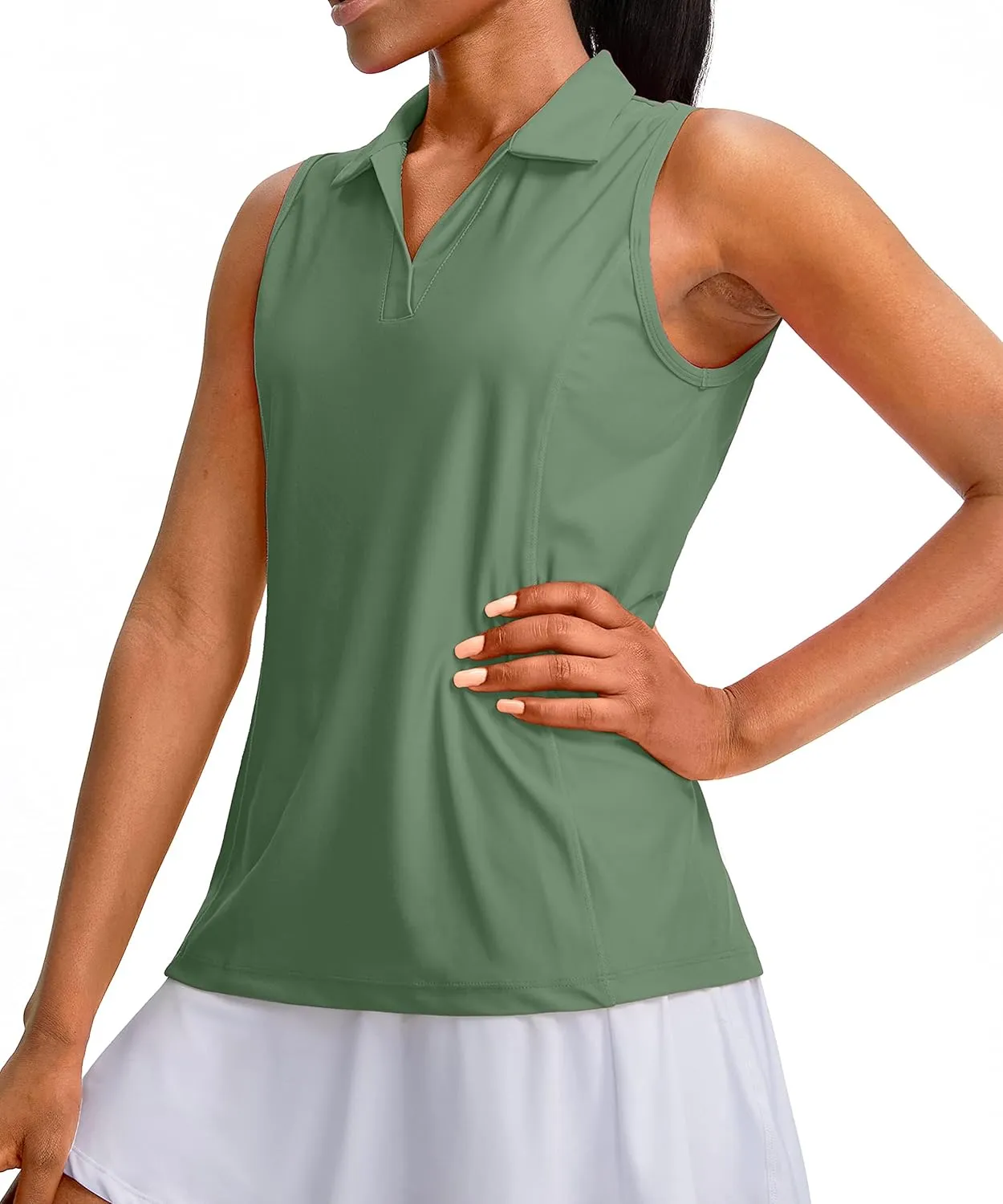 G Gradual Women's Sleeveless Golf Polo Shirts Tennis Quick Dry Collared Tank Tops V-Neck Polos for Women