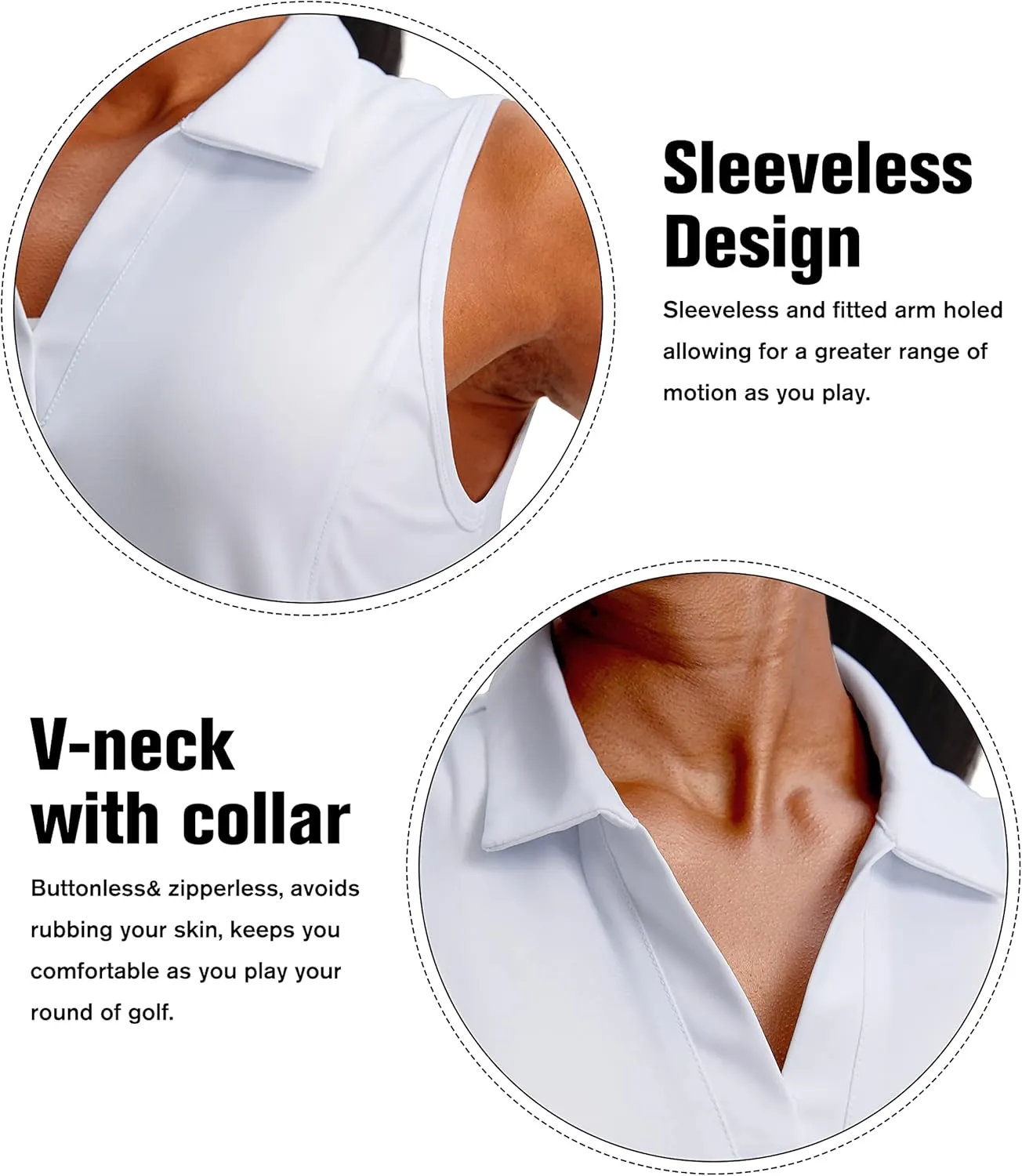 G Gradual Women's Sleeveless Golf Polo Shirts Tennis Quick Dry Collared Tank Tops V-Neck Polos for Women