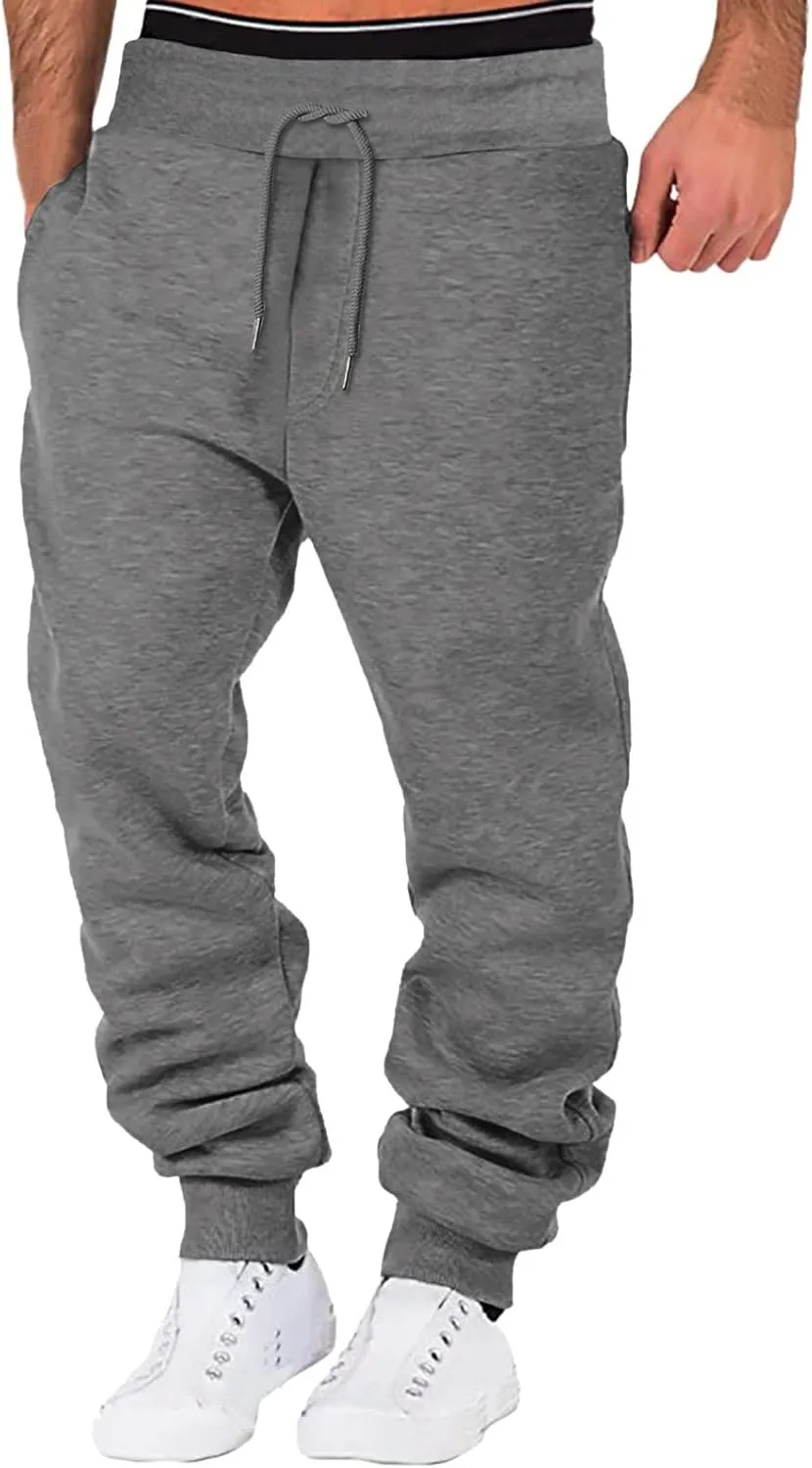 GIERIDUC Men's Drawstring Waist Cargo Pants Mens White Linen Dress Pants Mens Polyester Sweatpants Basketball Leggings Men