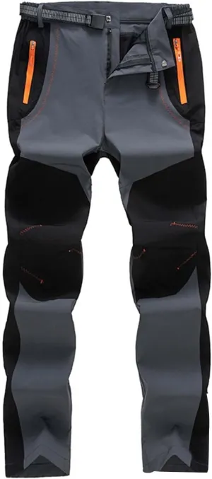 GIERIDUC Men's Hiking Pants Lightweight Quick Dry Stretch Wind Pants Color Patchwork Travel Trouser Fishing Outdoor Work Pant