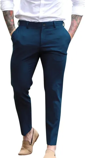GOKKILRW Mens Slim Fit Dress Pants Stretch Skinny Flat-Front Business Work Suit Pants Casual Golf Pants Chinos