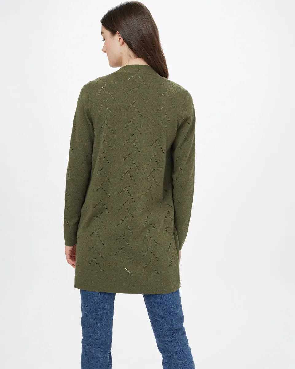 Highline Cotton Sage Tree Stitch Cardigan