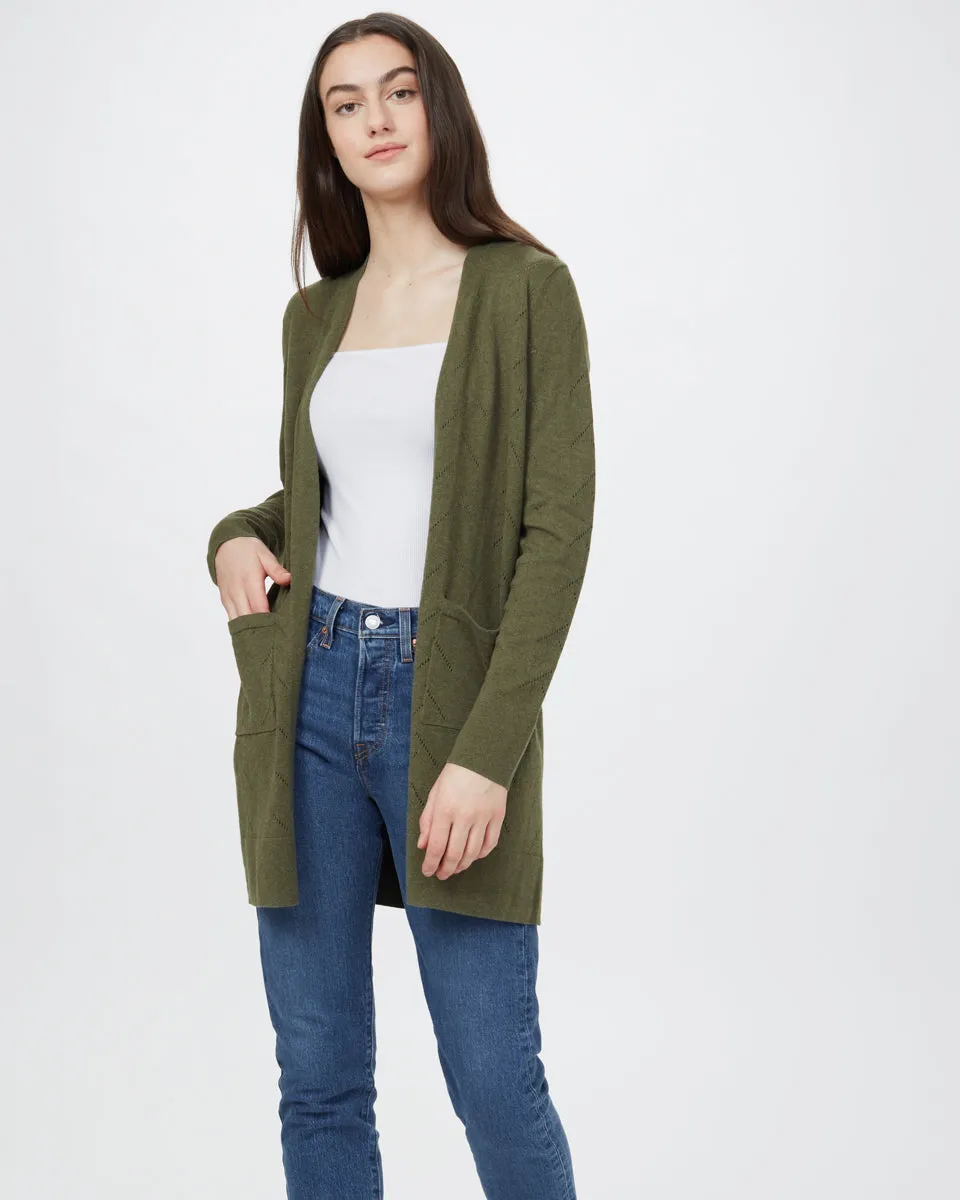 Highline Cotton Sage Tree Stitch Cardigan