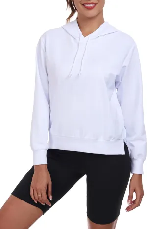 HISKYWIN Womens Long Sleeve Hoodie Shirts UPF 50  Sun Protection Lightweight Running Pullover Athletic Tops with Thumb Hole