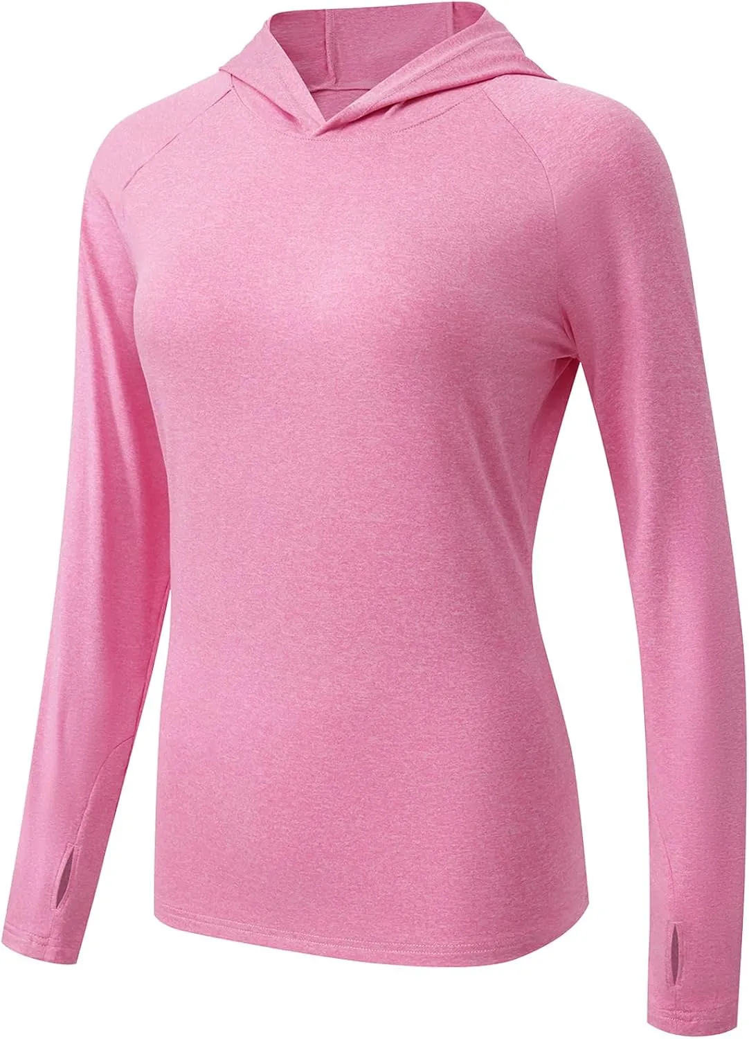 HISKYWIN Womens Long Sleeve Hoodie Shirts UPF 50  Sun Protection Lightweight Running Pullover Athletic Tops with Thumb Hole