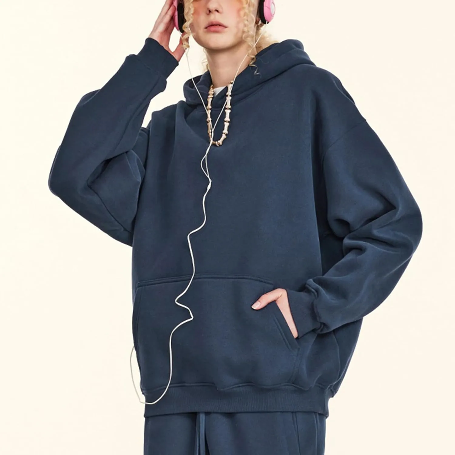 Hixiaohe Womens Oversized Fleece Hoodie Long Sleeve Sweatshirt Fleece Heavyweight Pullover Tops Fall Outfits with Pockets