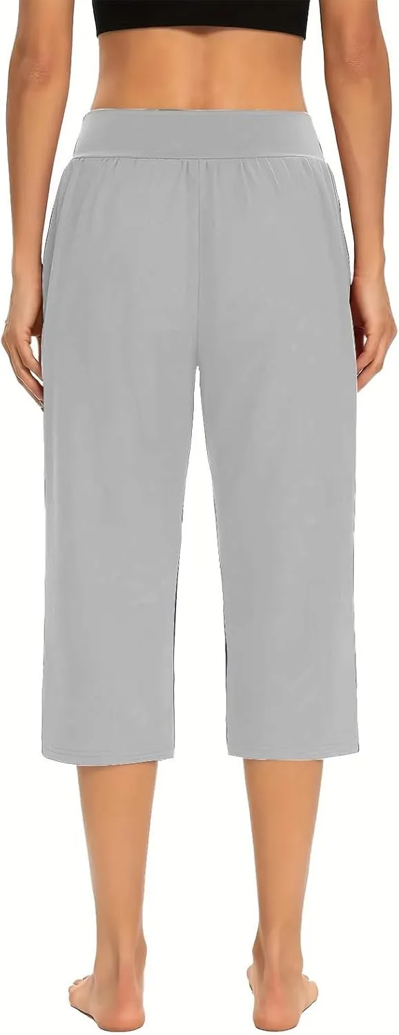 Hvyesh Capri Pants for Women Summer Business Casual Pull On Womens Capris with Pockets
