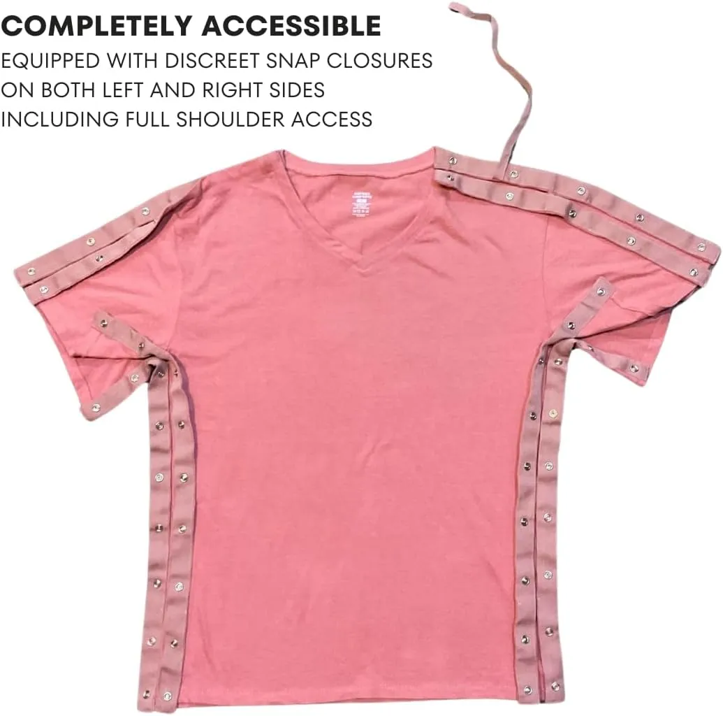 Inspired Comforts Unisex Post Surgery & Rehab V Neck Dual Access Snap Shirt