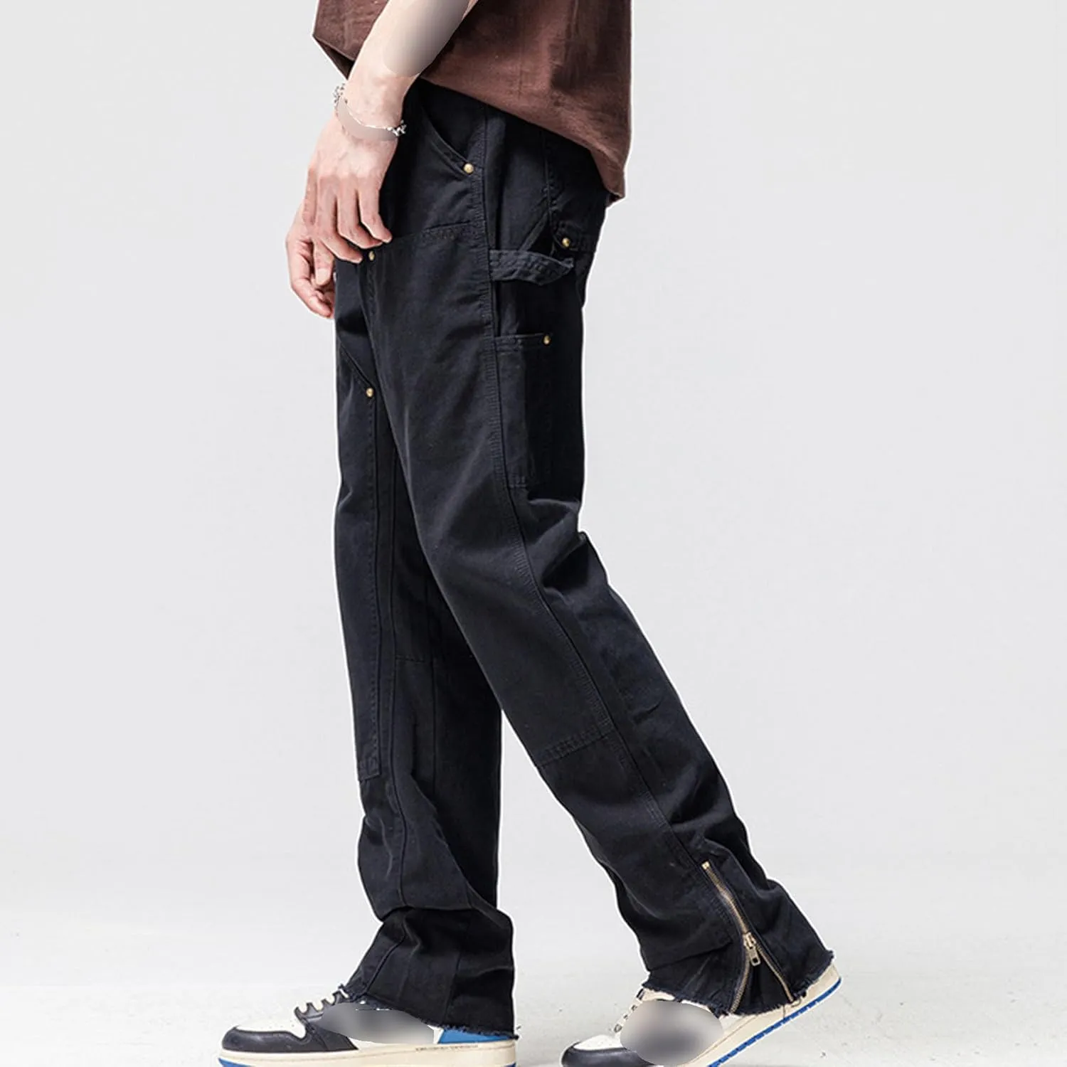 JEShifangjiusu Mens Pants Cargo Joggers Sweatpants Cotton Elastic Waist Trousers Casual Slim Fit Chino Trousers With Pockets