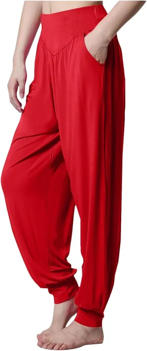 JIEMUXIU Harem Pants Women High Waist Boho Wide Leg Pants Casual Baggy Sweatpants 2024 Summer Trousers Comfy Louge Pants