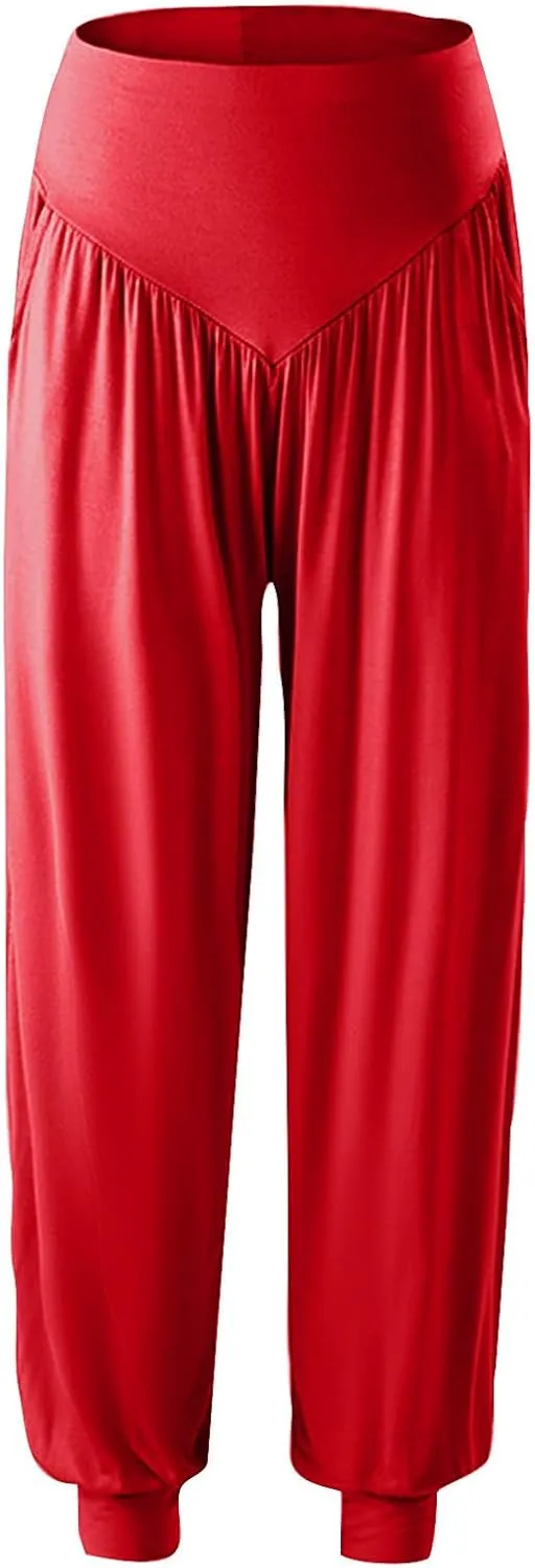 JIEMUXIU Harem Pants Women High Waist Boho Wide Leg Pants Casual Baggy Sweatpants 2024 Summer Trousers Comfy Louge Pants