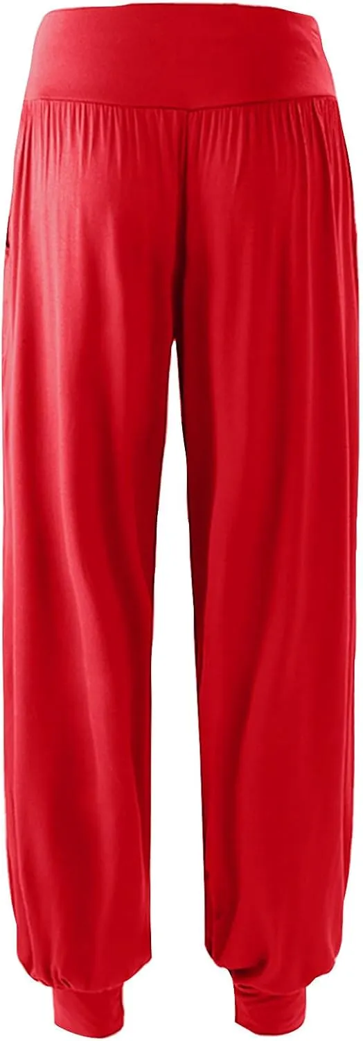 JIEMUXIU Harem Pants Women High Waist Boho Wide Leg Pants Casual Baggy Sweatpants 2024 Summer Trousers Comfy Louge Pants