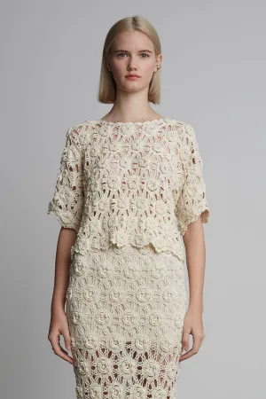 Kara Crochet Top- Ivory