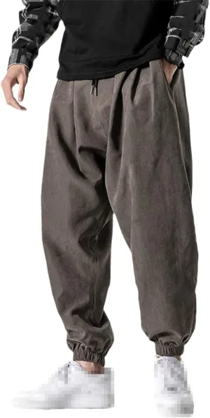 keusyoi Men Summer Korean Style Casual Pants Mens Plus Size Trousers Male Oversized Harem Pants Men Beach Pants