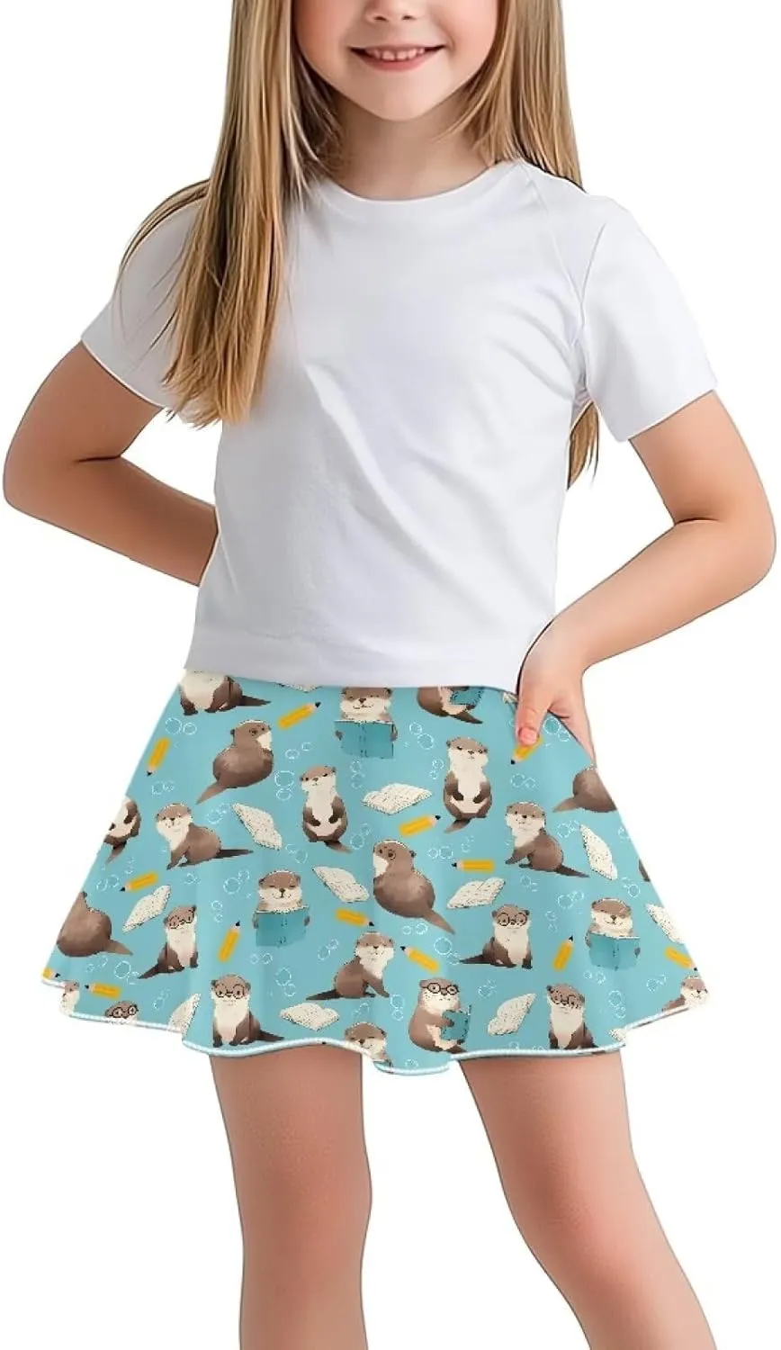 Kids Athletic Skirt with Liner Shorts for Back to School Everyday Casual Outdoor Running Machine Washable