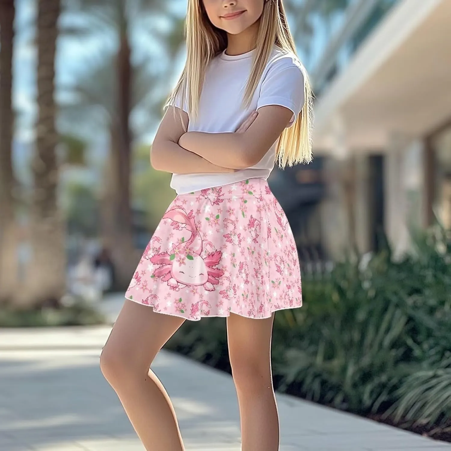 Kids Athletic Skirt with Liner Shorts for Back to School Everyday Casual Outdoor Running Machine Washable
