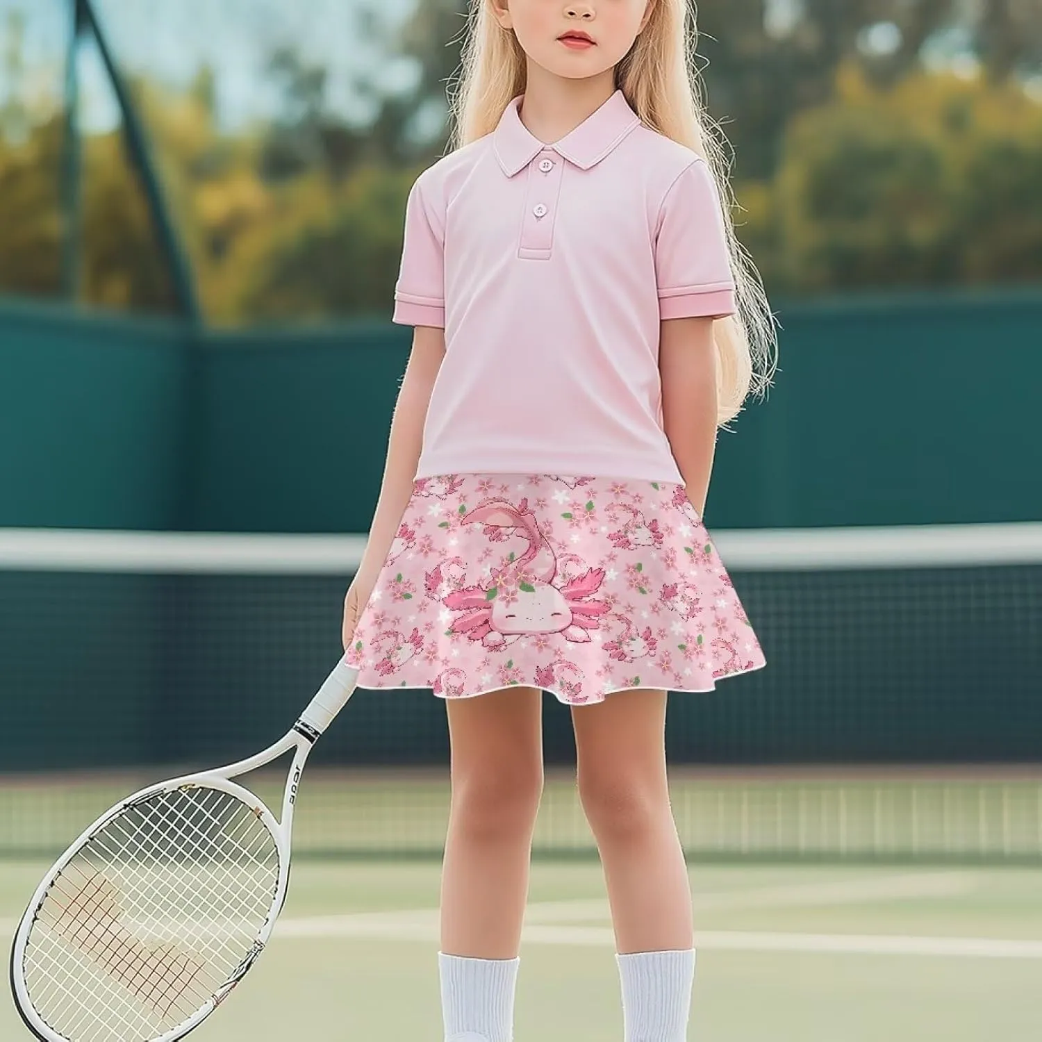 Kids Athletic Skirt with Liner Shorts for Back to School Everyday Casual Outdoor Running Machine Washable