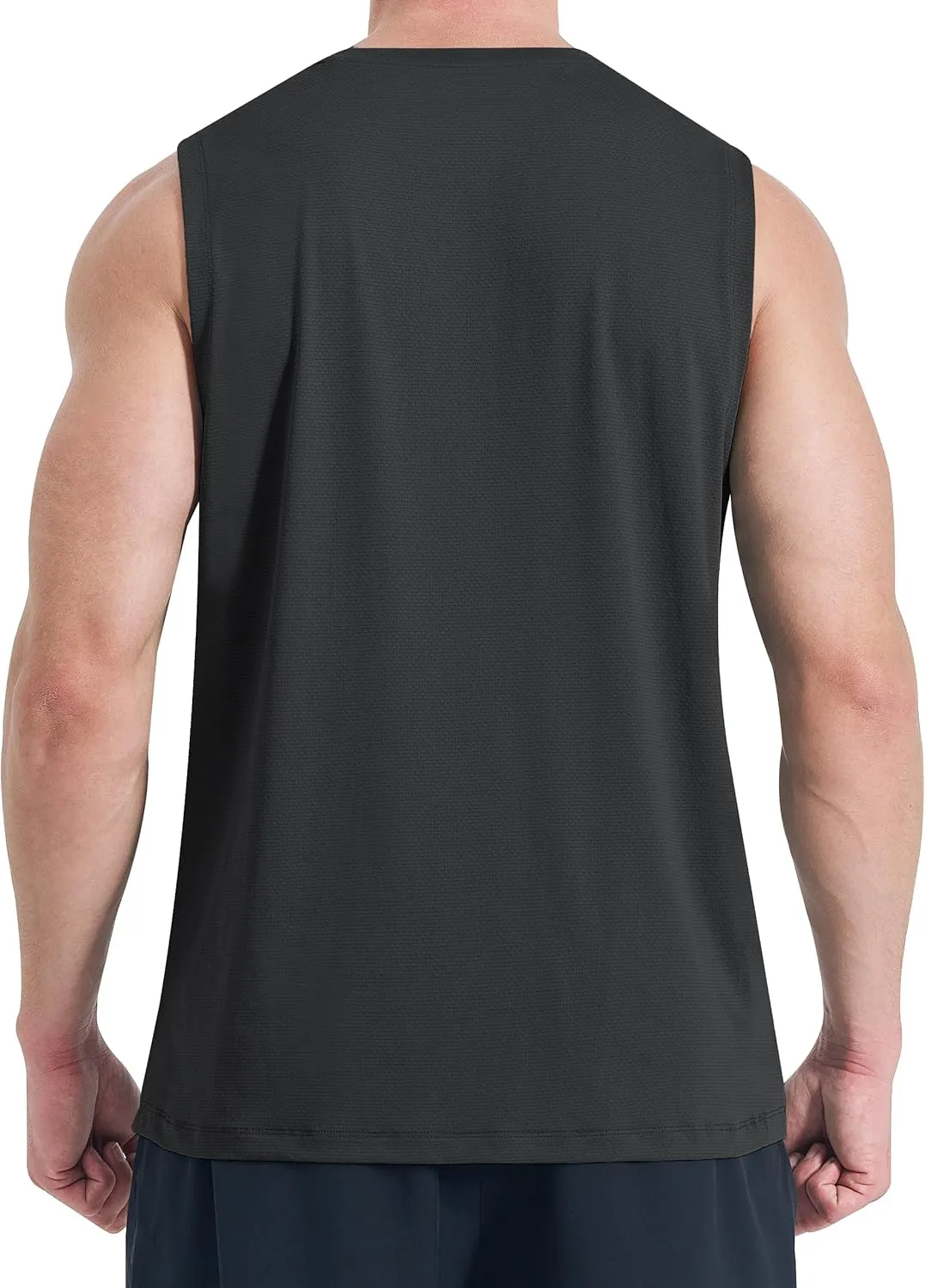 KPSUN Men's Quick Dry Workout Tank Tops Sleeveless Gym Muscle Shirts Fitness Running Athletic Swim Shirt with Side Pocket