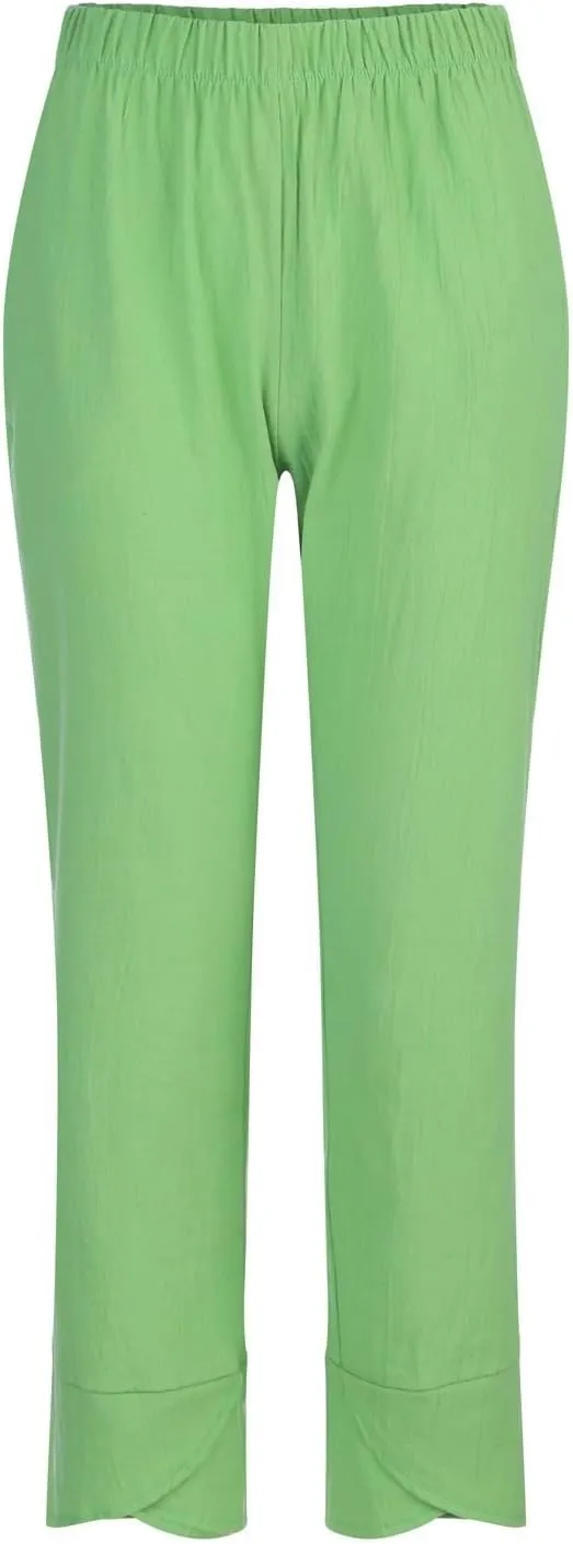 Lady Trouser Pant Summer Pants High Casual Waist Long Solid Cotton Pants 70s Pants Women Sexy Lounging
