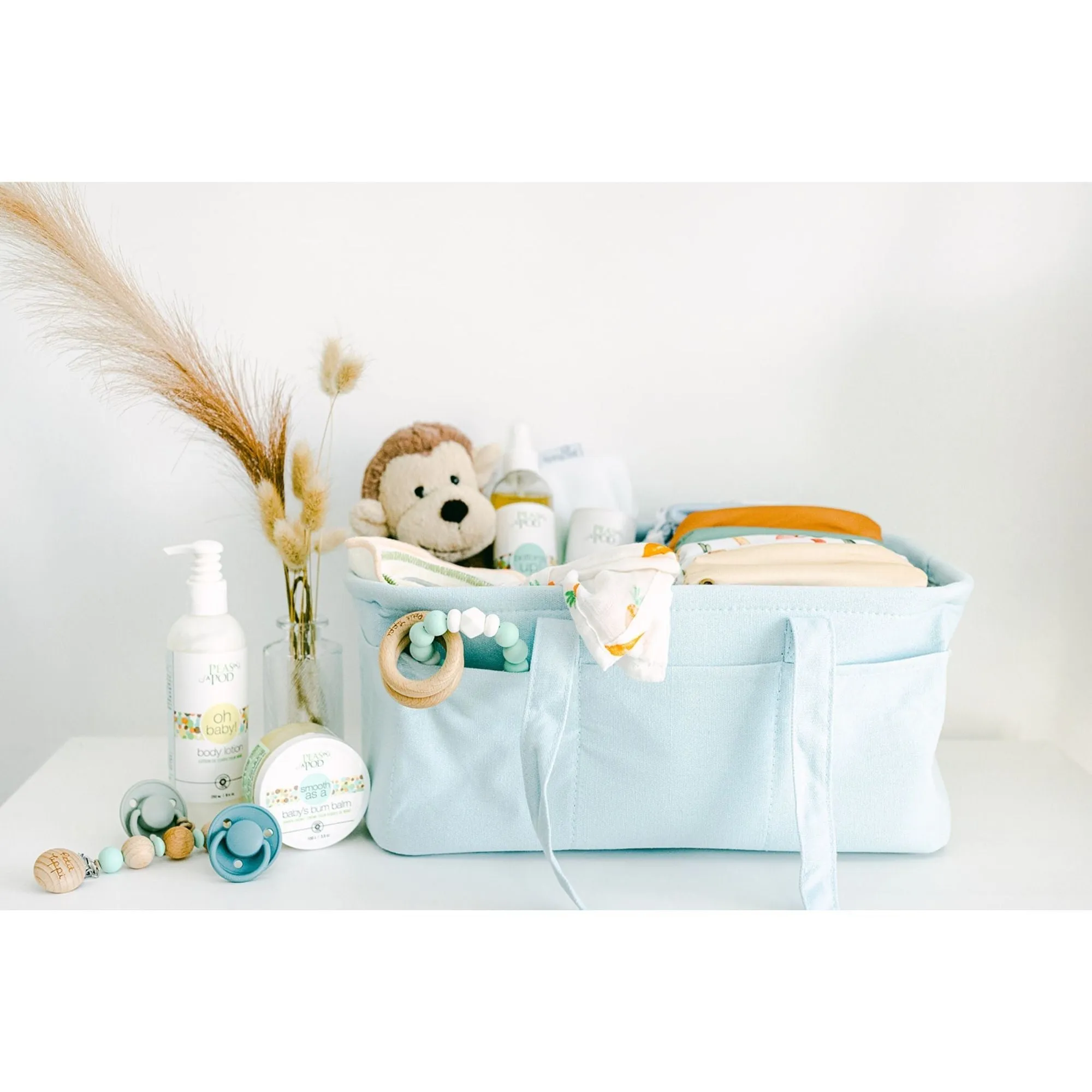 Large Cotton Canvas Diaper Caddy Organizer