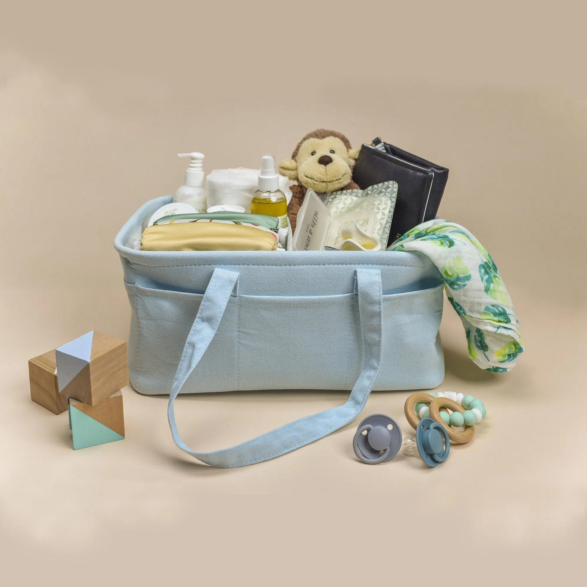 Large Cotton Canvas Diaper Caddy Organizer