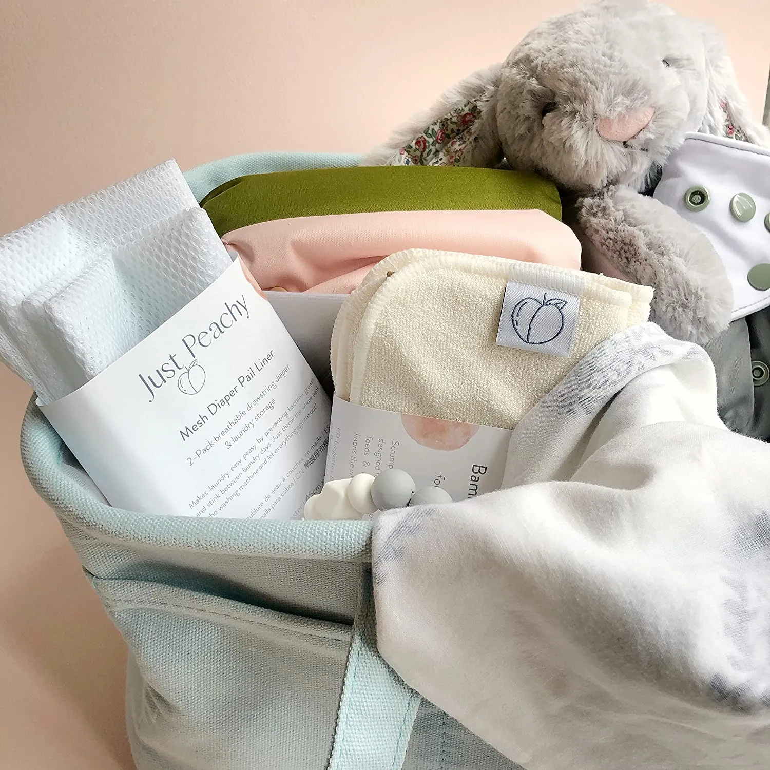 Large Cotton Canvas Diaper Caddy Organizer