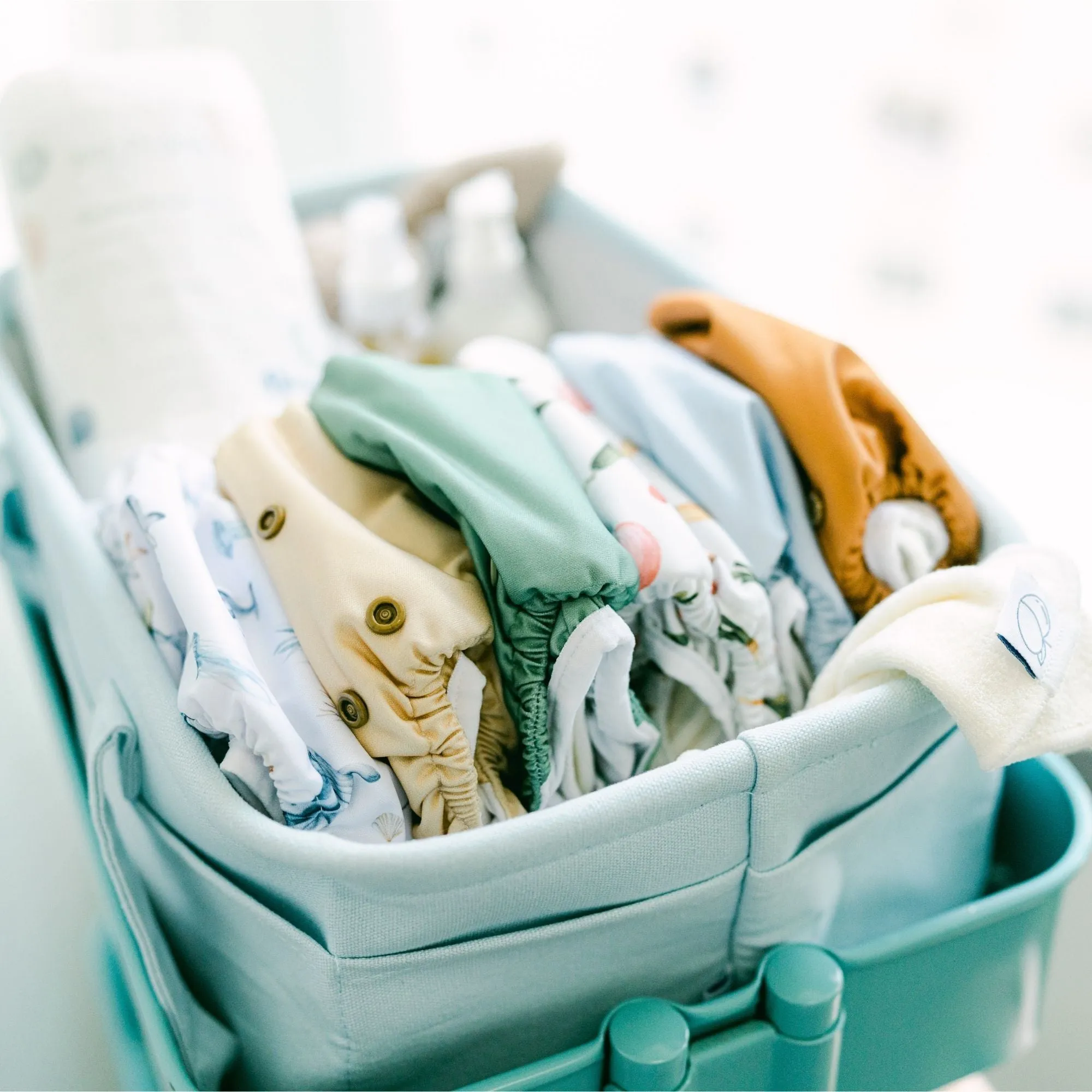 Large Cotton Canvas Diaper Caddy Organizer
