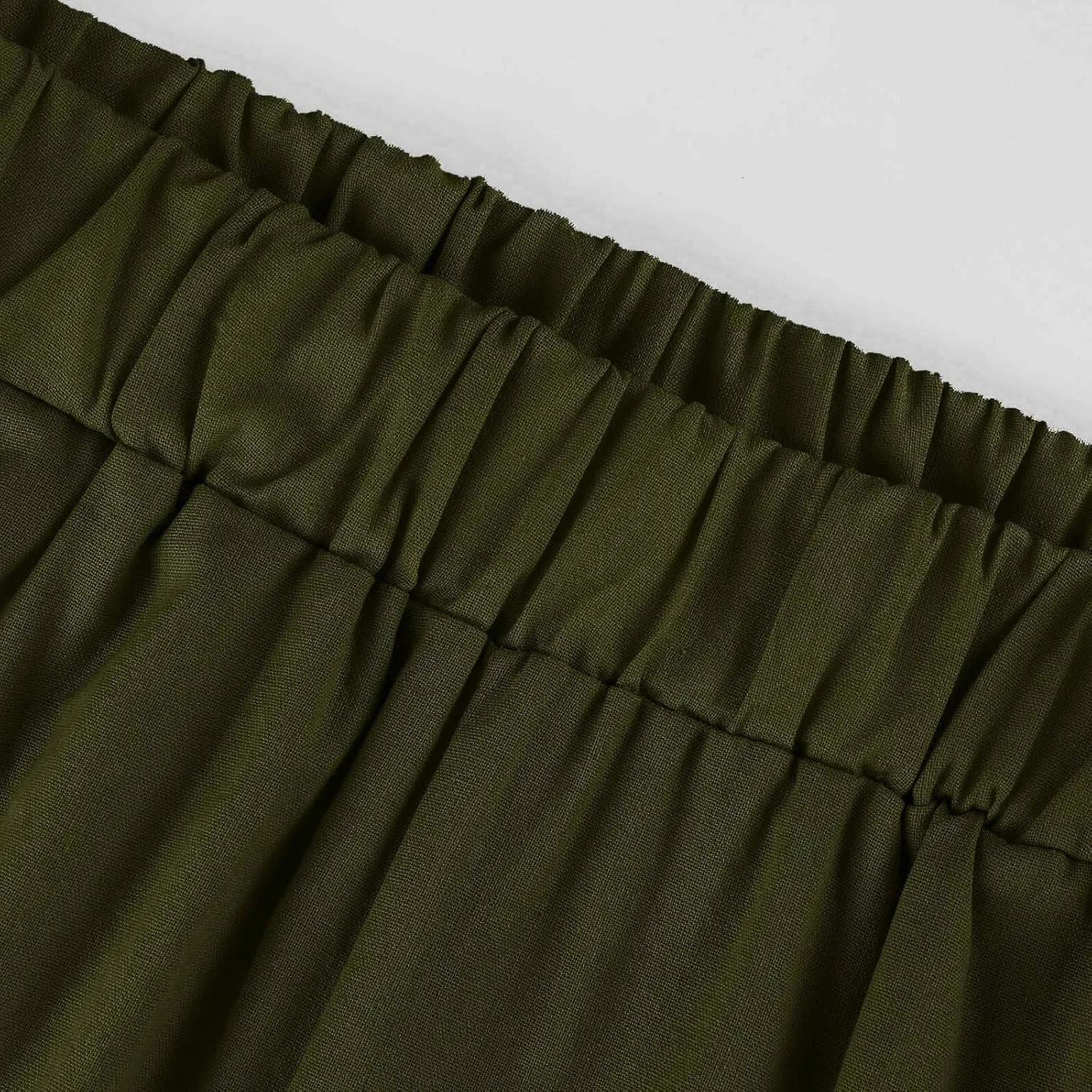 Linen Cropped Pants for Women Summer Trousers Plus Size Pants Trendy Drawstring Elastic Waist Joggers with Pockets