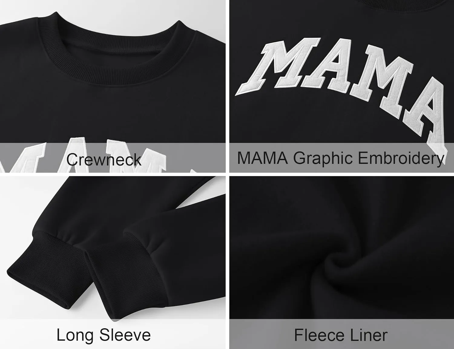 LOMON Crewneck Sweatshirt for Women Casual Oversized Pullover Hoodies Long Sleeve Fleece Tops Sweater